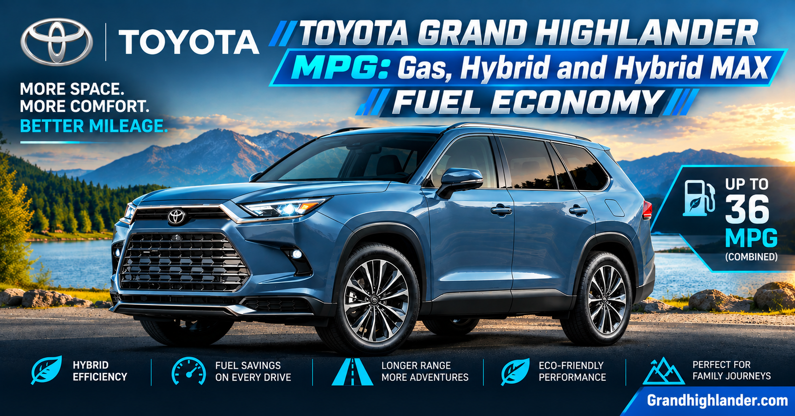 Toyota Grand Highlander MPG: Gas, Hybrid and Hybrid MAX Fuel Economy